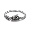 Copper Dragon Strength Silver Tone Retro Braided Bracelet