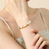 925 Sterling Silver Bamboo Bracelet with Jade and Pearl