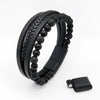 Lava Rock Tiger Eye Bead Leather Bracelet