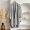 Solid Color Cotton Slit Shawl Wrap