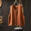 Women's Knit Vest with Colorful Buttons