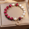 Pearl and Charm Bracelet with Gemstone Accents