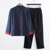 Men's Cotton Linen Tang Suit Jacket Chinese Frog Button Shirt