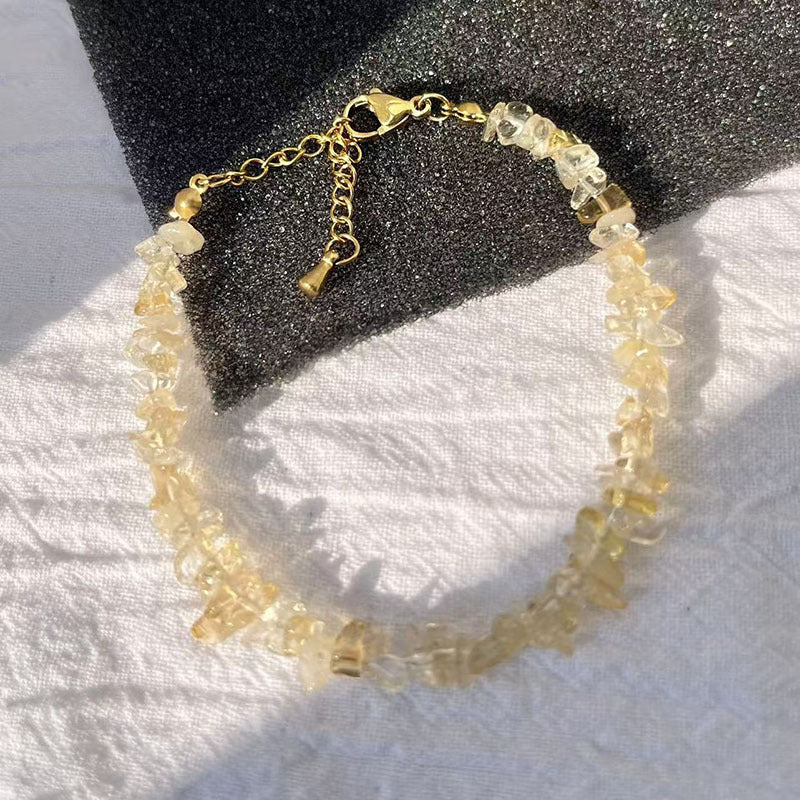 Natural Irregular Stone Necklace or Bracelet, Gold-Tone Clasp