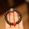 Handmade Incense Ash Glass Bead Bracelet with Charms