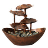 Lotus Leaf Waterfall Fountain Tabletop Ornament with LED Light