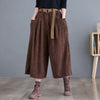 Women's Wide Leg Corduroy Pants With Pockets Belt