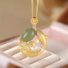 Cyan Koi Fish Calm Necklace Pendant