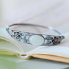 Jade Flower Leaf Harmony Luck Bracelet Bangle