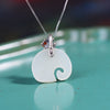 White Elephant Pendant Necklace with Lotus Charm, Silver Tone