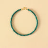 Natural Malachite Beads Bracelet Gold Tone Clasp