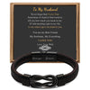 Stainless Steel Infinity Leather Weave Balance Bracelet