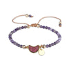 Crystal Charm Lucky Bracelet with Faceted Stone Beads