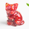 Crystal Chip Resin Cat Figurine Desktop Decoration