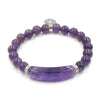 Quartz Love Heart Beads Bracelet with Gemstone Pendant