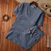 Men's Meditation Cloth Set Cotton Linen Shorts T-Shirt