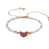 Crystal Charm Lucky Bracelet with Faceted Stone Beads