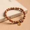 Sandalwood Peach Blossom Charm Bracelet with Ruyi