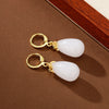 Teardrop Stone Earrings with Gold-Tone Copper Posts