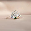 Copper Lotus Ring with Multicolor Zircon Stones