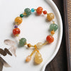 Golden Silk Jade Pixiu Wealth Bracelet