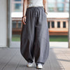 Men's Harem Pants: Cotton Linen Wide Leg Trousers