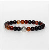 Stone Bead Bracelet with Crown Charm
