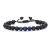 Tiger Eye and Lava Rock Bracelet, Handmade Adjustable Stone Bead