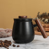 Ceramic Tea Cup with Infuser and Wooden Handle