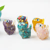 Crystal Chip Resin Cat Figurine Desktop Ornament