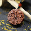 Jujube Wood Mountain Ghosts Pendant, Cinnabar Coin Charm