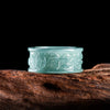 Natural Jade Om Mani Padme Hum Carved Prosperity Ring