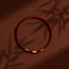 Braided Red String Bracelet with Gold-Tone Beads