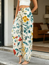 Women's Wide Leg Harem Pants with Elastic Waist, Breathable Polyester
