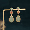 FengShui White Jade Luck Drop Earrings