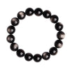 Black Obsidian Bracelet, Silver-tone or Gold-tone Sheen
