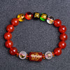 Chinese Zodiac Agate Bracelet, Red or Black Obsidian