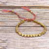 Copper Beads Luck Bracelet, Adjustable Woven Cord