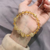 Natural Crystal Bracelet with Gold-Tone Charm