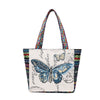 Embroidered Canvas Tote Bag with Elephant or Butterfly Design