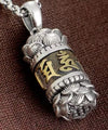 Om Mani Padme Hum Rotating Pendant Necklace, Copper