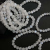 Cream Moonstone Bracelet, Polished Single Strand Beads