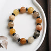 Golden Silk Jade Gourd Charm Bracelet