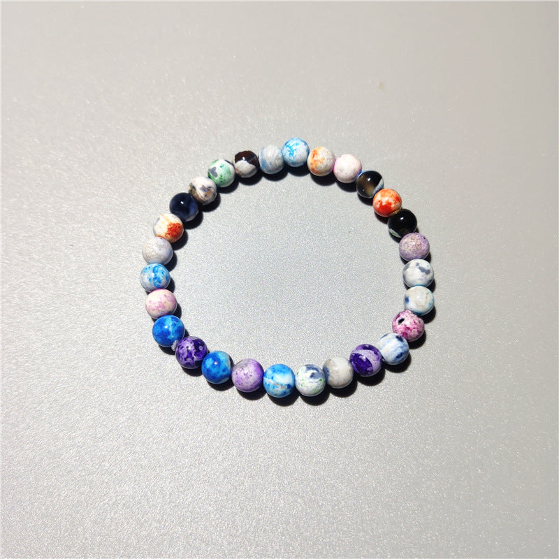 Galaxy Agate Bracelet, Cosmic Stone Beads