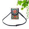 Embroidered Canvas Crossbody Bag with Floral Motifs