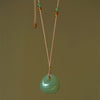 Natural Hetian Jade Lock Pendant Necklace