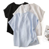 Women's Cotton V-Neck Short Sleeve Top