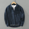 Men's Loose Long Sleeve Linen Shirt Solid Color Half Button