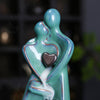 Ceramic Backflow Incense Burner, Embracing Couple with Heart