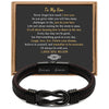 Stainless Steel Infinity Leather Weave Balance Bracelet
